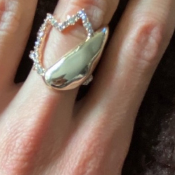 ALEXIS BITTAR• NEW Rose & Yellow Gold Crystal Abstract Thorny Crystal Tulip Ring - Picture 4 of 15